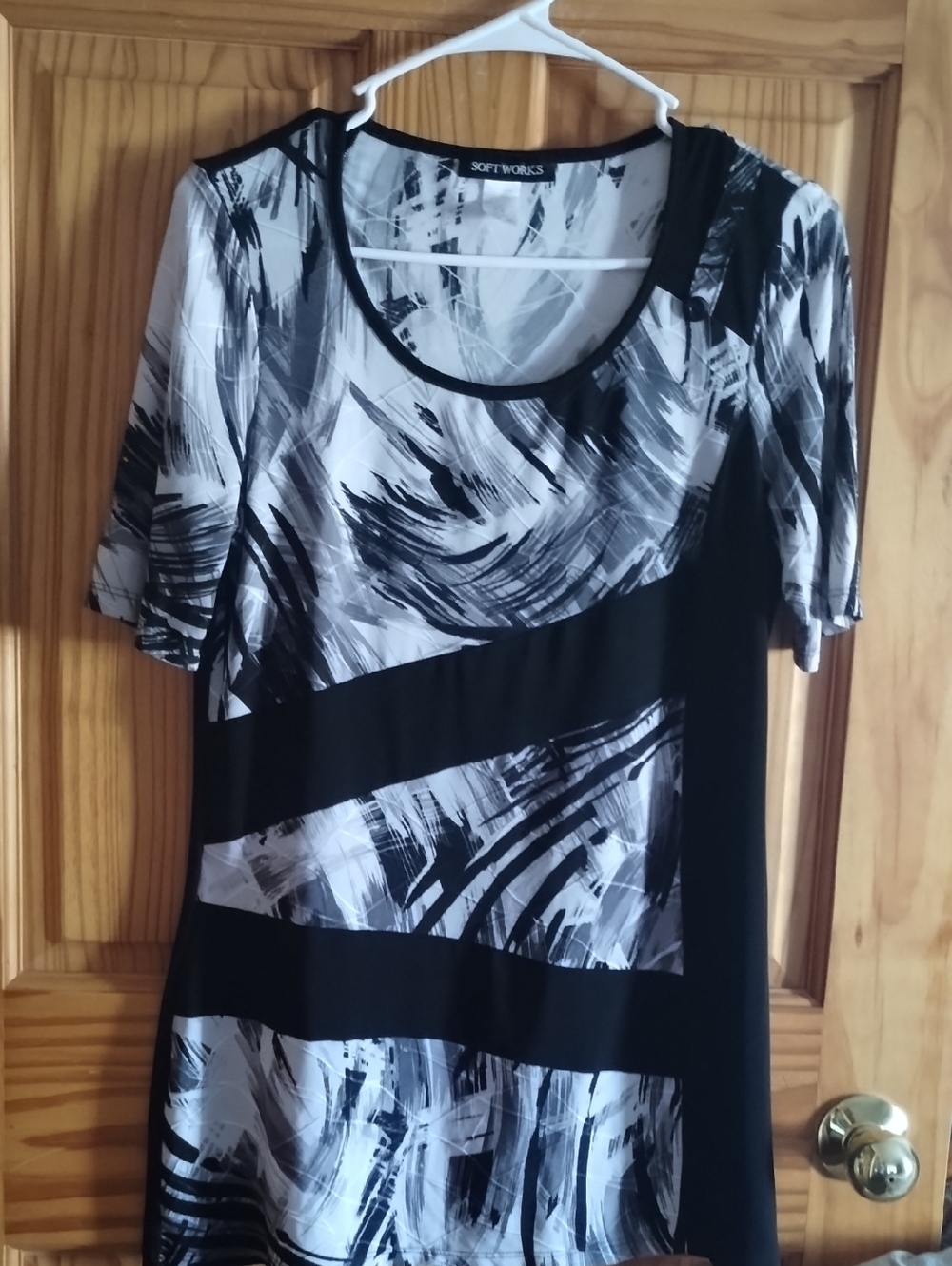 Soft Works Black & White Abstract Short Sleeve Tee